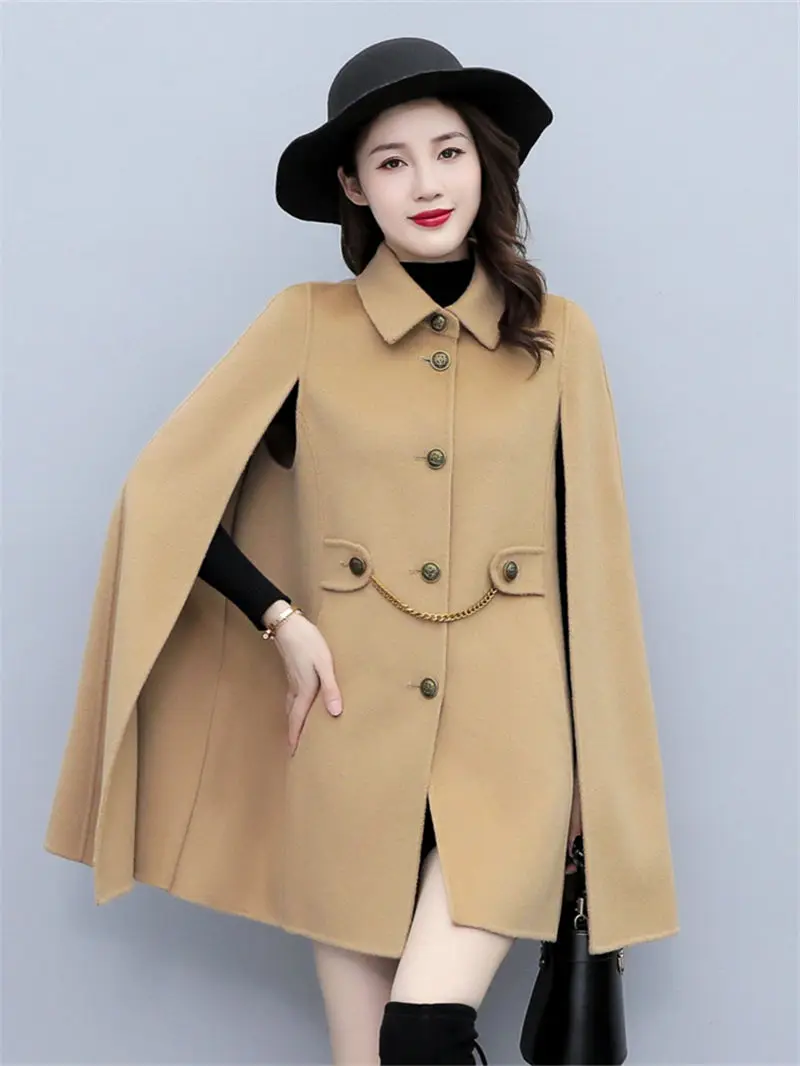 Chic Cloak Woolen Coat Women's Mid-Length Autumn And Winter 2021 New Fashion Temperament Shawl Jacket Cape Windbreaker M1558
Chic Cloak Woolen Coat Women's Mid-Length Autumn And Winter 2021 New Fashion Temperament Shawl Jacket Cape Windbreaker M1558