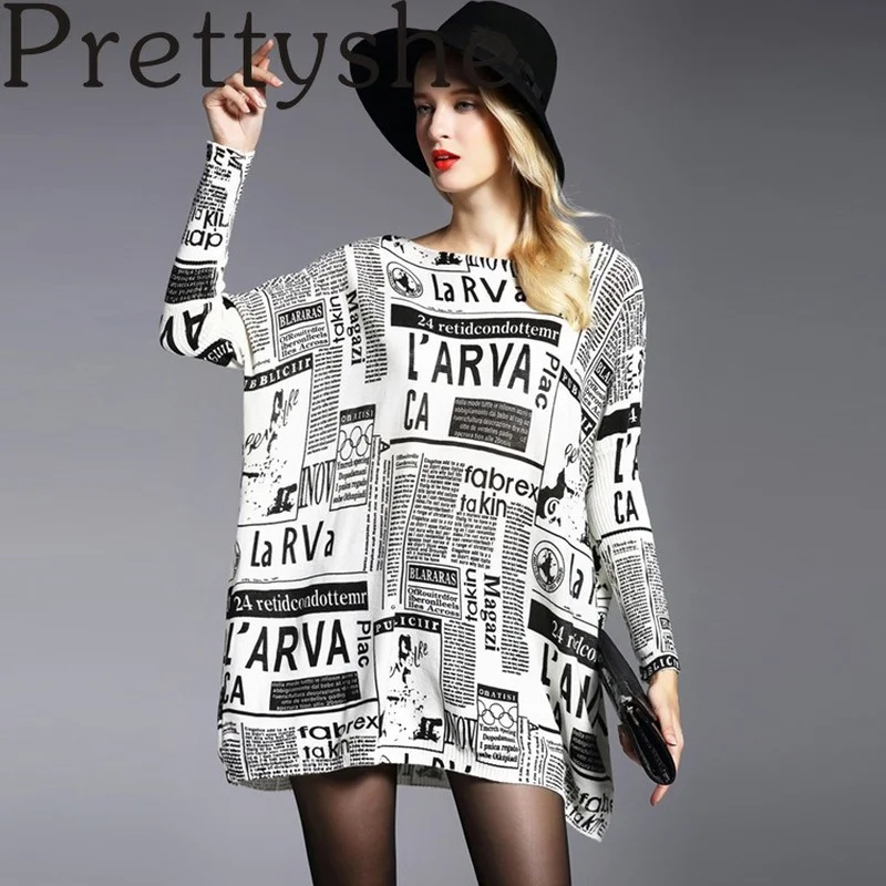 Prettyshe Plus Size Women Long Bat Sleeve Sweater Knitted Printed O Neck Loose Oversized Korean Base Pullover Autumn Clothes
Prettyshe Plus Size Women Long Bat Sleeve Sweater Knitted Printed O Neck Loose Oversized Korean Base Pullover Autumn Clothes