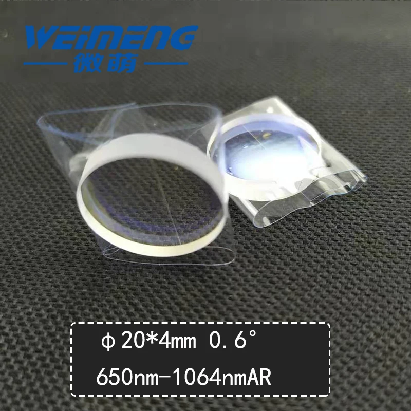 Weimeng Φ20*4 мм клиновидное зеркало угол: 0,6 градусов 650nm & 1064nmAR покрытие кварцевое для лазерной машины & лаборатории & оптики & оборудования
Weimeng Φ20*4 мм клиновидное зеркало угол: 0,6 градусов 650nm & 1064nmAR покрытие кварцевое для лазерной машины & лаборатории & оптики & оборудования