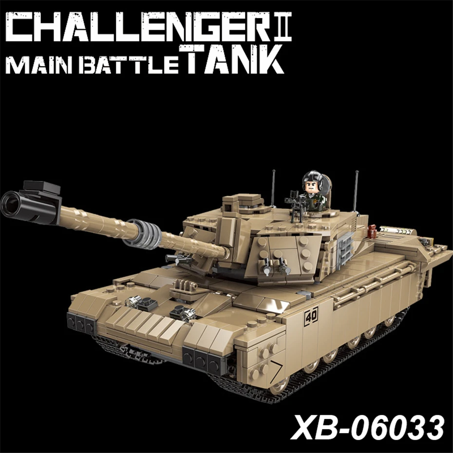 XINGBAO 06033 Military Series 1441pcs The Challenger II Main Battle Tank Set Building Blocks Bricks Model Boy Christmas Toys
XINGBAO 06033 Military Series 1441pcs The Challenger II Main Battle Tank Set Building Blocks Bricks Model Boy Christmas Toys