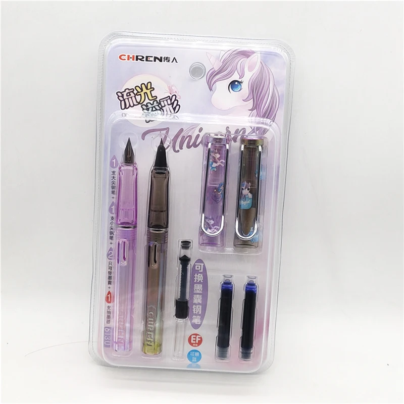 New Cute unicorn Fountain Pen set for kids Plastic Erasable Blue Ink Pens Student Stationery Gift Pen
New Cute unicorn Fountain Pen set for kids Plastic Erasable Blue Ink Pens Student Stationery Gift Pen
