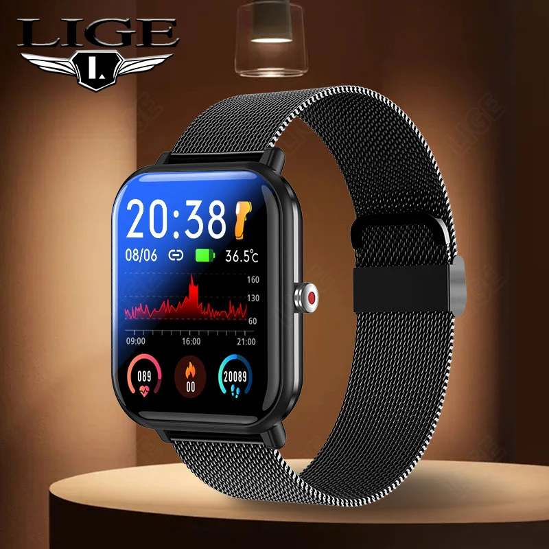 LIGE Smart Watch Men 1.7 Inch Bluetooth Heart Rate Men's Sports Fitness Tracker Watches IP68 Waterproof Women Smartwatch Clock
LIGE Smart Watch Men 1.7 Inch Bluetooth Heart Rate Men's Sports Fitness Tracker Watches IP68 Waterproof Women Smartwatch Clock