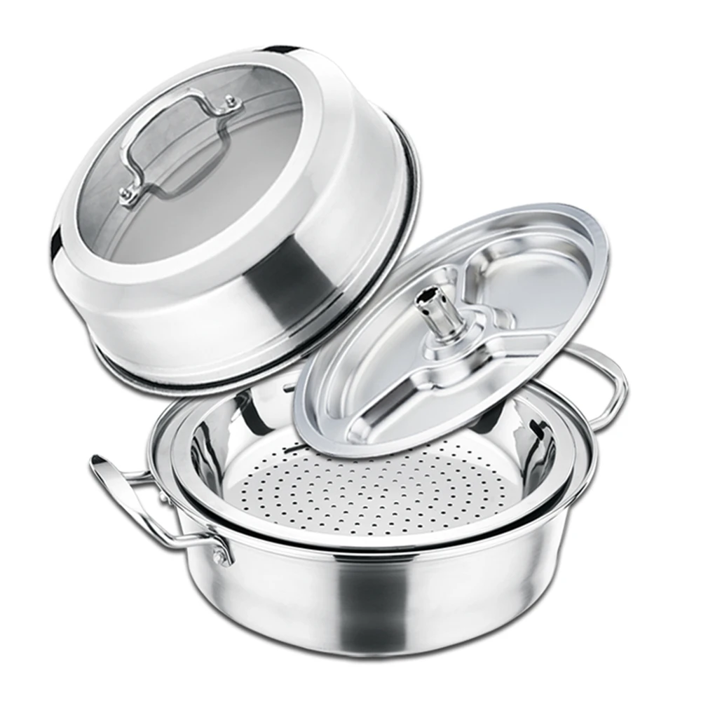 Multifunctional Steamer Stainless Steel Pot Household Thickening Cooking Pot Large Single-Layer Seafood Gas Induction Cooker
Multifunctional Steamer Stainless Steel Pot Household Thickening Cooking Pot Large Single-Layer Seafood Gas Induction Cooker