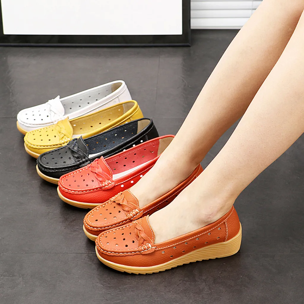 Women's solid color leather breathable fashion casual shoes wedge shaped hollow soft casual shoes summer 2020
Women's solid color leather breathable fashion casual shoes wedge shaped hollow soft casual shoes summer 2020