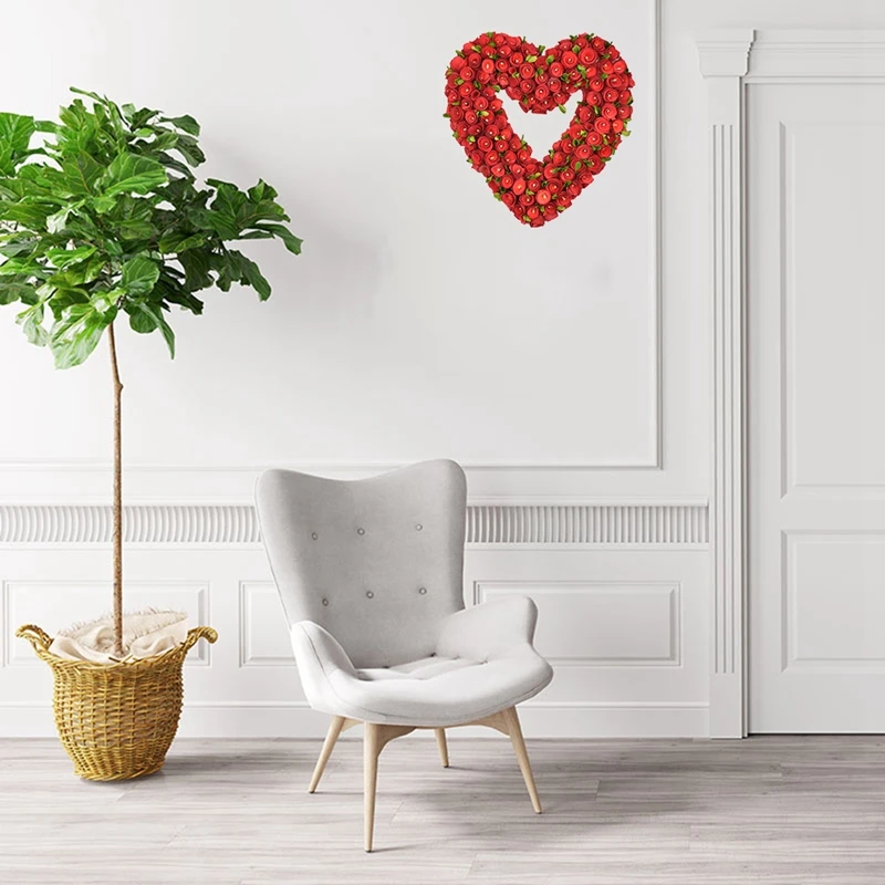 14 Inch Valentine's Day Wood Heart-Shaped Flower Wreath for Front Door Wall Wedding Garden Home Farmhouse Decor, Red
14 Inch Valentine's Day Wood Heart-Shaped Flower Wreath for Front Door Wall Wedding Garden Home Farmhouse Decor, Red