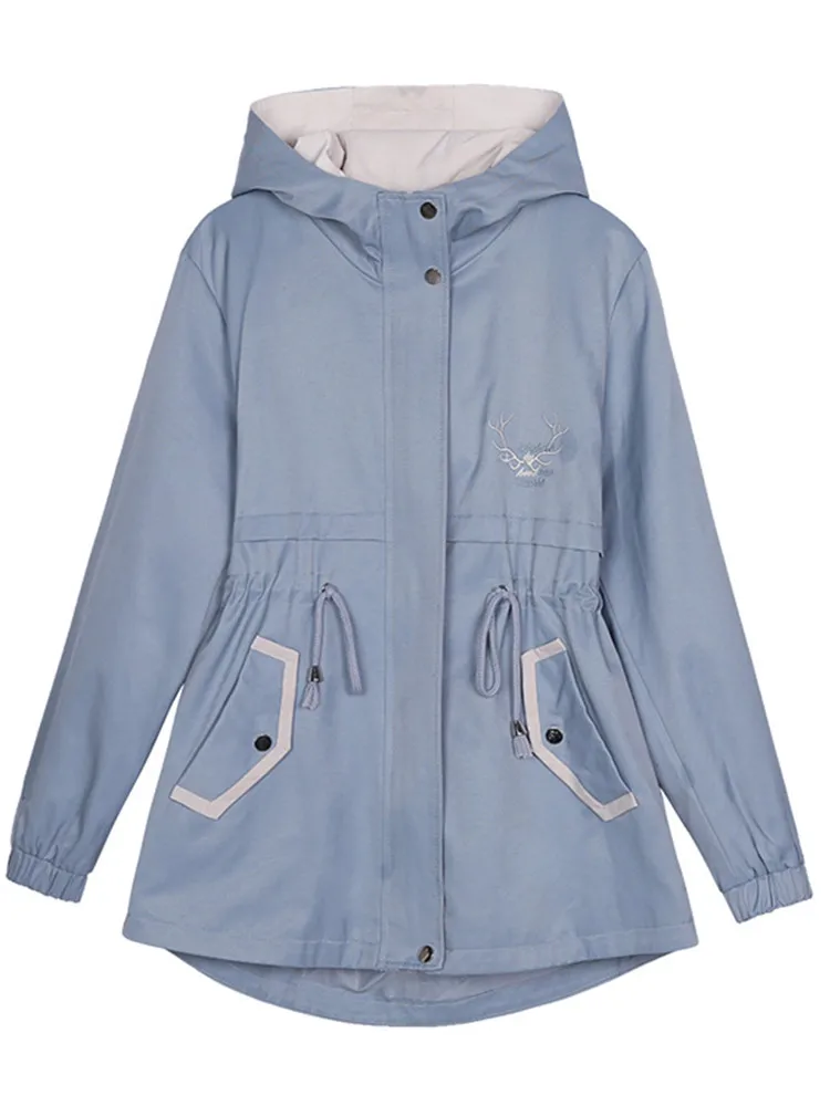 Spring autumn trench coat women zipper embroidery hooded coat ladies patchwork streetwear overcoats oversized trenchcoat female
Spring autumn trench coat women zipper embroidery hooded coat ladies patchwork streetwear overcoats oversized trenchcoat female