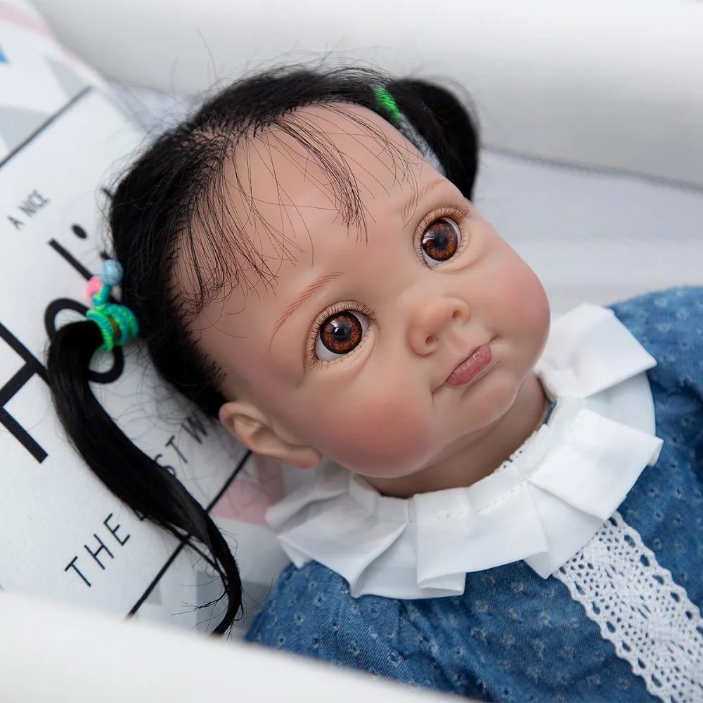 

Реалистичная кукла-Реборн, тканевое тело 22 дюйма, 55 см, Реалистичная девочка, принцесса, прекрасные куклы для детей, подарок на день рождения...