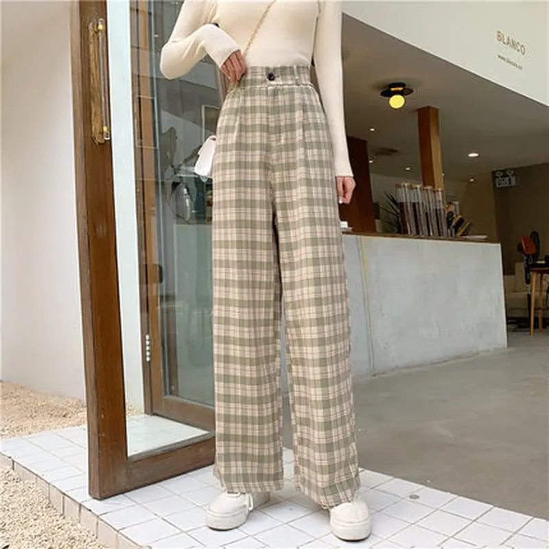 New Plaid Pants Women Oversized Korean Style Fashion Checked Trousers Women Plus Size Plaid Trousers Wide Leg Grid Pants
New Plaid Pants Women Oversized Korean Style Fashion Checked Trousers Women Plus Size Plaid Trousers Wide Leg Grid Pants