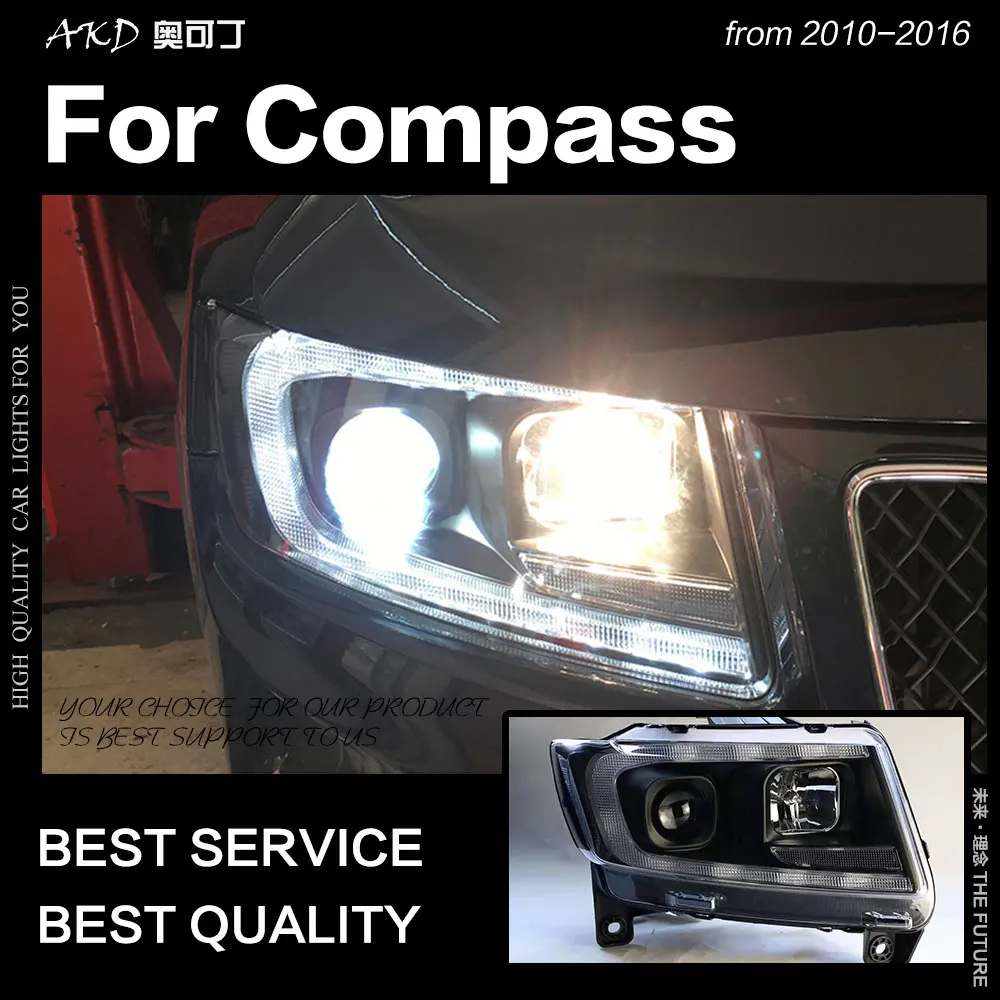 AKD Car Styling for Jeep Compass Headlights 2012-2016 LED Headlight LED DRL Hid Head Lamp Angel Eye Bi Xenon Beam Accessories
AKD Car Styling for Jeep Compass Headlights 2012-2016 LED Headlight LED DRL Hid Head Lamp Angel Eye Bi Xenon Beam Accessories