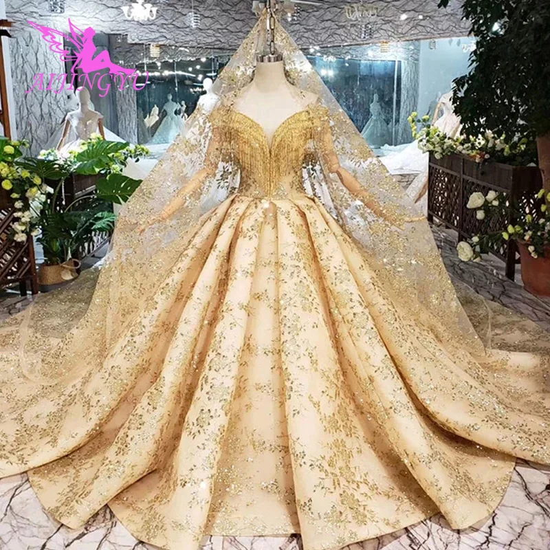 AIJINGYU Floral Dresses Gold Gowns Winter Underskirt Sweetheart Ball Gown With Sequins Wedding Dress Robe Custom
AIJINGYU Floral Dresses Gold Gowns Winter Underskirt Sweetheart Ball Gown With Sequins Wedding Dress Robe Custom