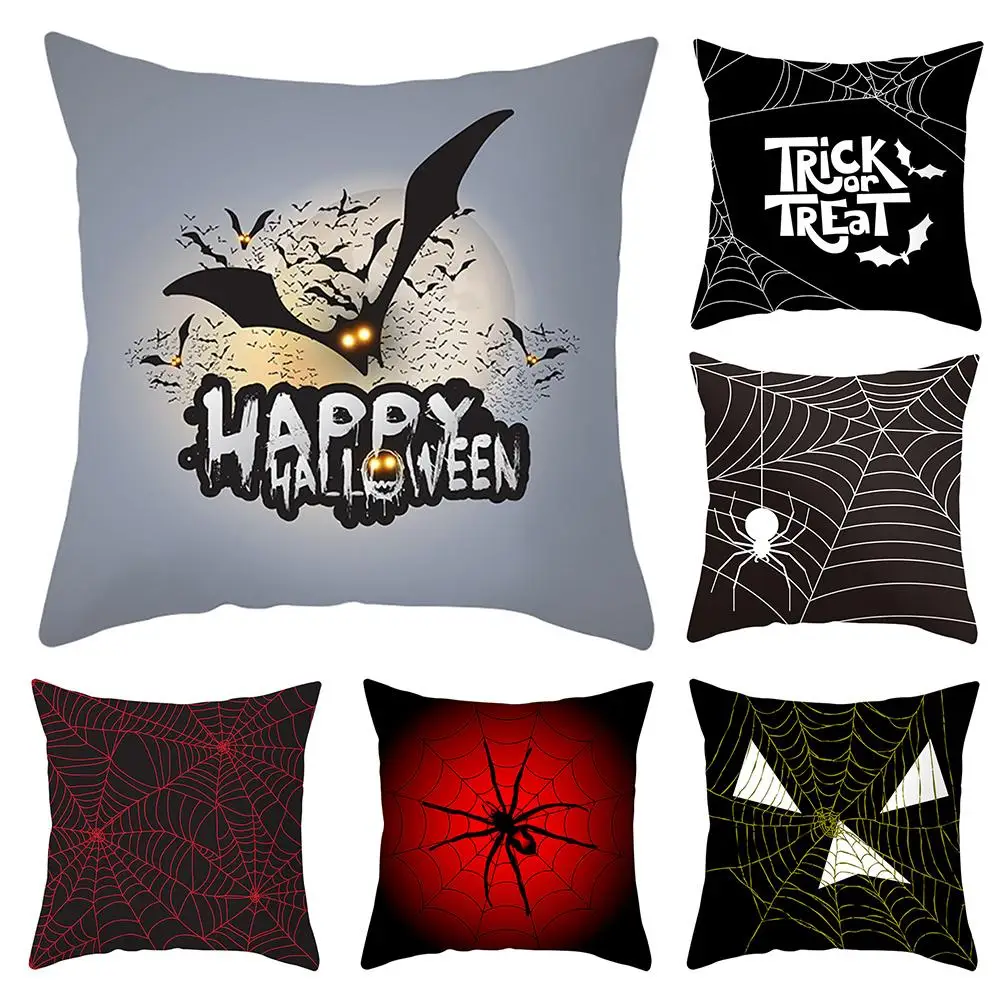 Благодарения на Хэллоуин с надписью Trick or treat Чехлы летучей мыши Тыква паутина