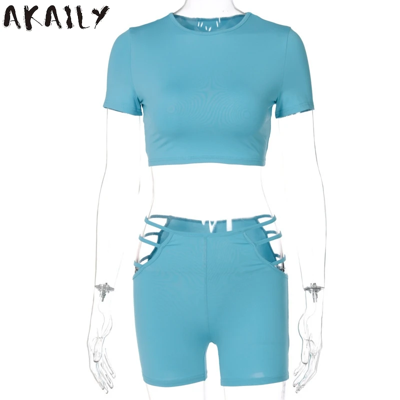 Akaily Summer Short Sleeve Crop Top Hollow Out Shorts Sets Female Black 2 Two Piece Sets Womens Outfits Tracksuits Matching Sets
Akaily Summer Short Sleeve Crop Top Hollow Out Shorts Sets Female Black 2 Two Piece Sets Womens Outfits Tracksuits Matching Sets