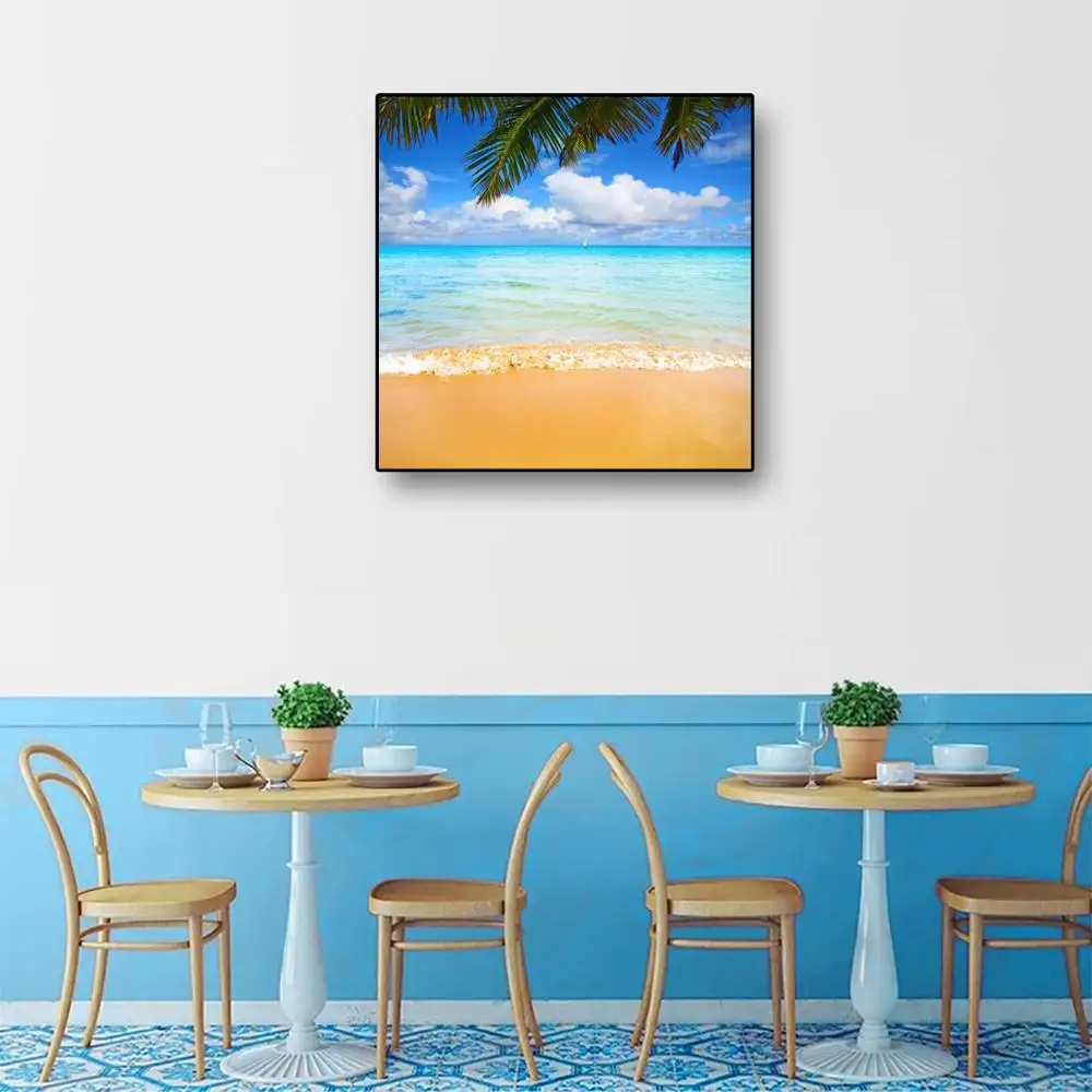 

Cassisy Seaside Beach Coconut Palm Tree Landscape Ocean Canvas Painting Posters Wall Art Printing Picture Living Room Home Decor