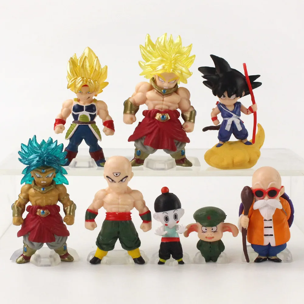 Экшн-фигурки из ПВХ 4-7 см 8 шт./лот Dragon Ball Z Broly Goku Мастер Роши репейник Вегета супер