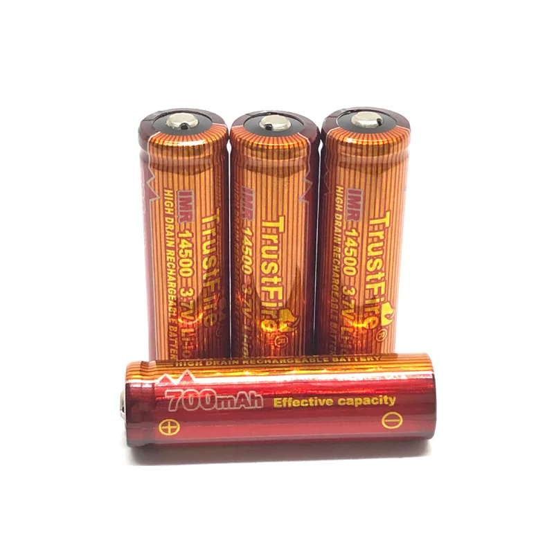 

TrustFire IMR 14500 3.7V 700mAh High Drain Rechargeable Li-ion Battery Lithium-ion Batteries For Led flashlights Torches