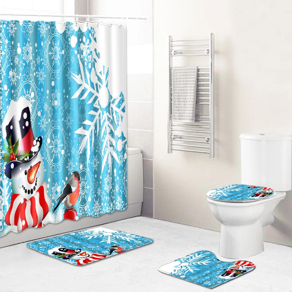 Zeegle Christmas Bath Curtain Shower Curtain Washable Bathroom Carpet Set Absorbent Shower Mat Toilet Rug Anti-slip Bath Mat Set
Zeegle Christmas Bath Curtain Shower Curtain Washable Bathroom Carpet Set Absorbent Shower Mat Toilet Rug Anti-slip Bath Mat Set