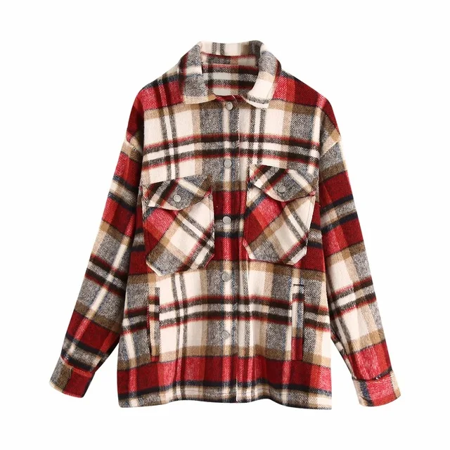 Vintage Lapel Plaid Oversize Jacket Coat Women 2021 Fashion Pocket Elegant Button Jacket Coat Famale Outerwear Chic Top
Vintage Lapel Plaid Oversize Jacket Coat Women 2021 Fashion Pocket Elegant Button Jacket Coat Famale Outerwear Chic Top