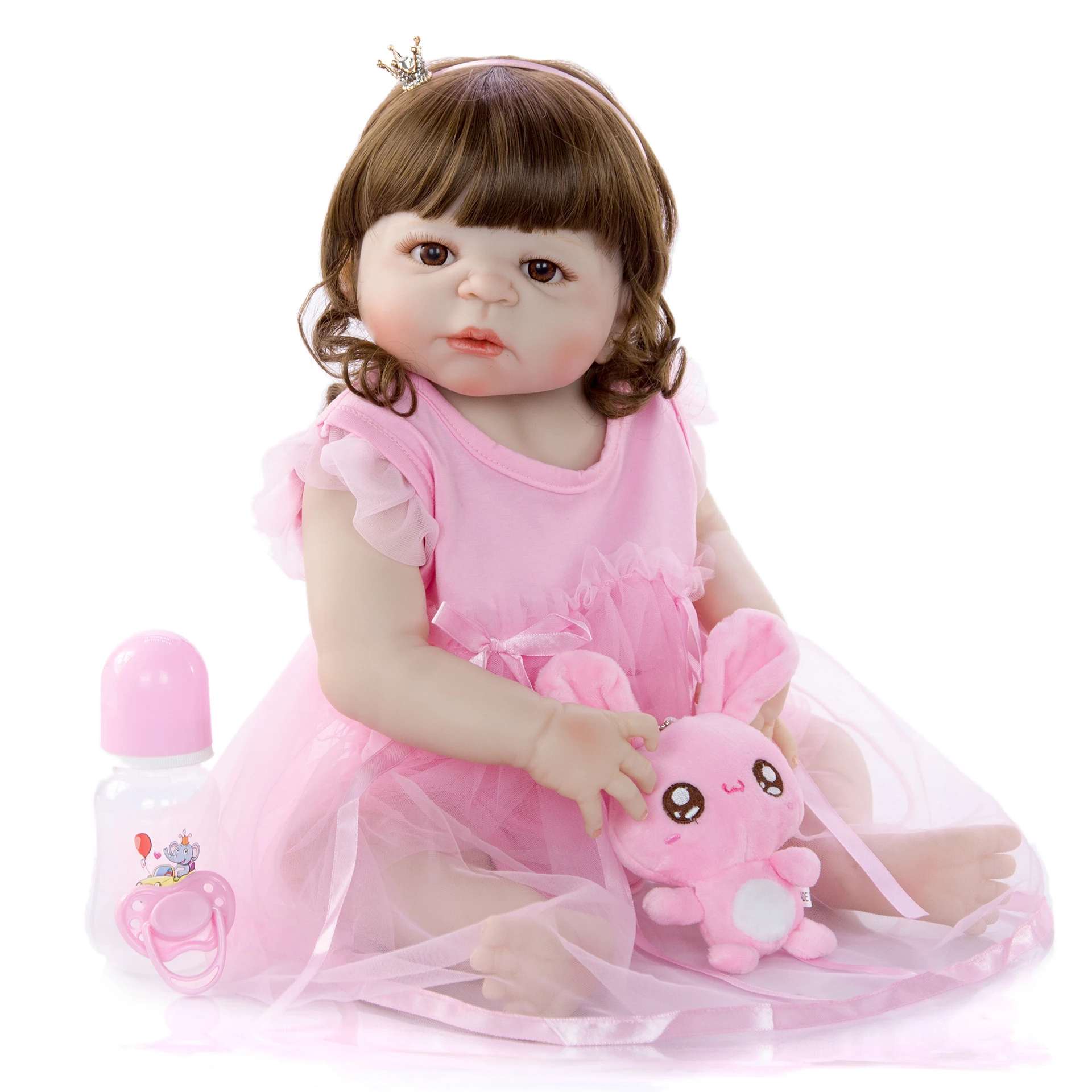 55CM Bebe reborn doll Silicone girl bath toy with curls reborn Baby Doll Toy For kids Babies Gift with Exquisite pink dress
55CM Bebe reborn doll Silicone girl bath toy with curls reborn Baby Doll Toy For kids Babies Gift with Exquisite pink dress
