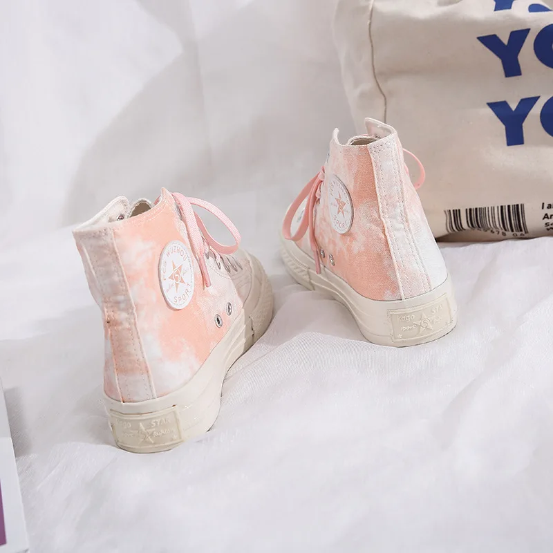 TURN Women's Blue Orange Green Three-color High Low Canvas Shoes Couple Models 
TURN Women's Blue Orange Green Three-color High Low Canvas Shoes Couple Models