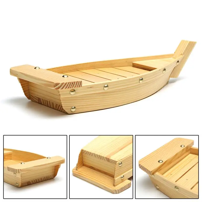 

Качество 42x17x7, 5 см японская кухня лодки для суши инструменты для суши деревянные ручной работы простой корабль сашими Ассорти холодные блюда ба