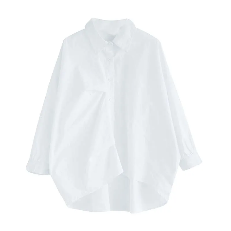 IEQJ Women White Irregular Pleated Big Size Blouse New Lapel Long Sleeve Loose Fit Shirt Fashion Tide Spring Autumn 2021 3D00110
IEQJ Women White Irregular Pleated Big Size Blouse New Lapel Long Sleeve Loose Fit Shirt Fashion Tide Spring Autumn 2021 3D00110