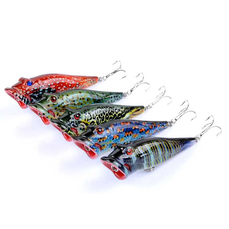 1pcs Painted Popper Wobbler Fishing lure With Treble Hooks 8cm/12.4g Crankbait Artificial Bait poper pesca 6#hooks top water
1pcs Painted Popper Wobbler Fishing lure With Treble Hooks 8cm/12.4g Crankbait Artificial Bait poper pesca 6#hooks top water