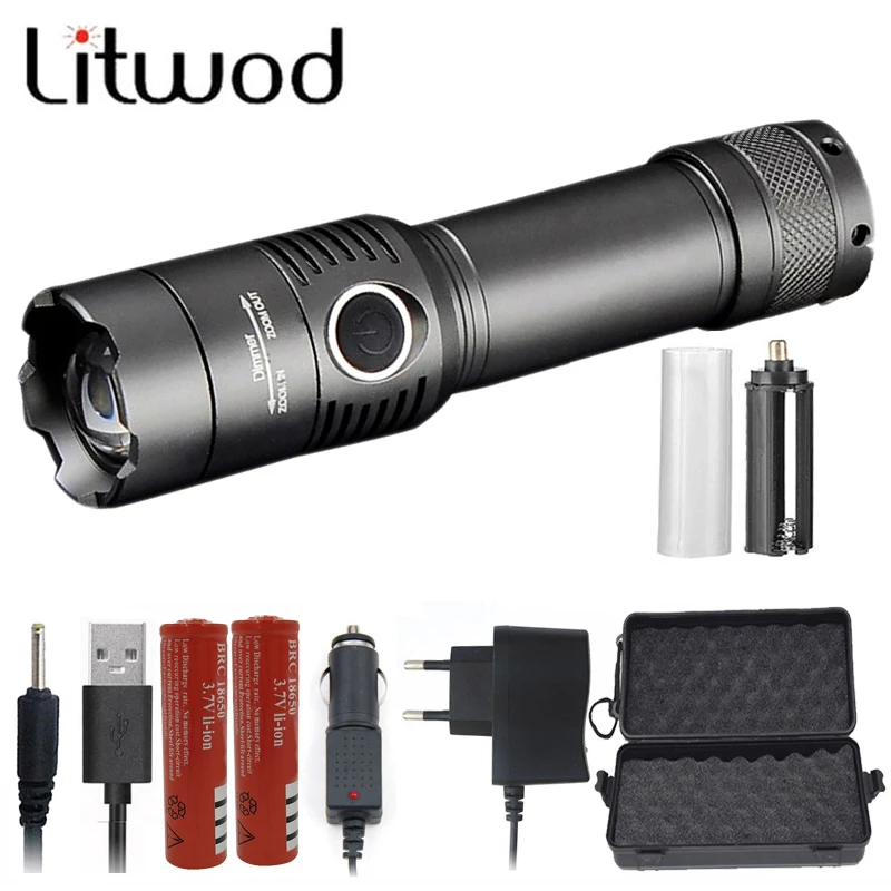 Перезаряжаемый светодиодный фонарик Litwod Z35183, фонарик XM-L T6, 3800 лм, алюминиевый масштабируемый фонарь для кемпинга
Перезаряжаемый светодиодный фонарик Litwod Z35183, фонарик XM-L T6, 3800 лм, алюминиевый масштабируемый фонарь для кемпинга