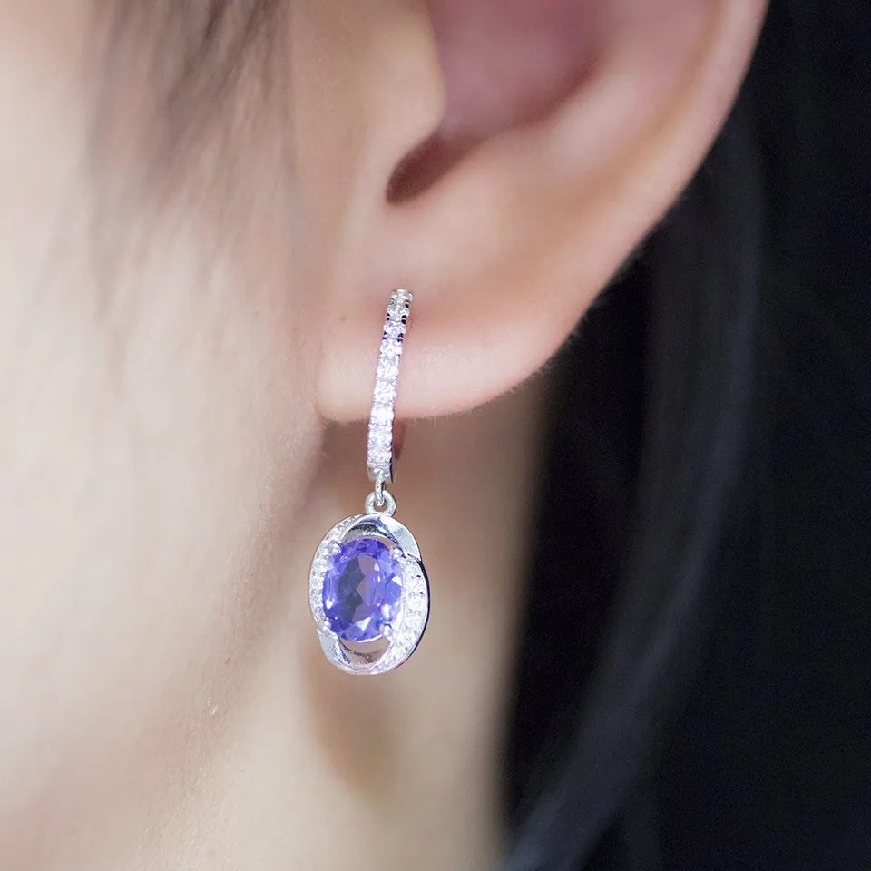 2.2Ct Tanzanite clasp earrings genuine 925 sterling silver created gemstone fine jewelry dangle earring for women girls gift
2.2Ct Tanzanite clasp earrings genuine 925 sterling silver created gemstone fine jewelry dangle earring for women girls gift