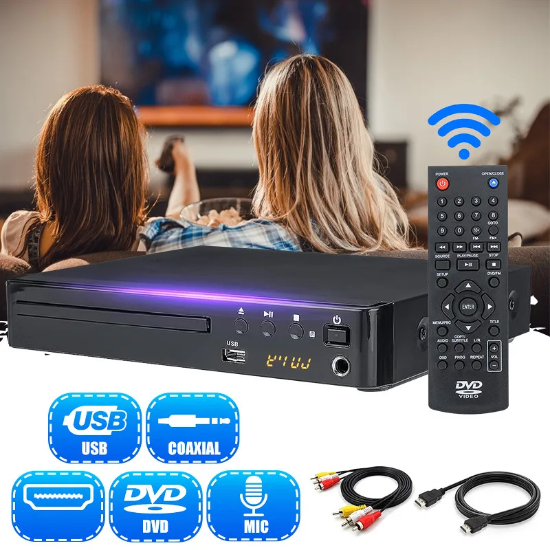 HD 1080P With AV Cable Media DVD Player For TV Music 5.1 Surround Sound Entertainment USB Compatible All Region Free Home Movie
HD 1080P With AV Cable Media DVD Player For TV Music 5.1 Surround Sound Entertainment USB Compatible All Region Free Home Movie