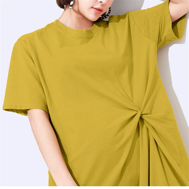 Women Loose Long Dress Summer Solid Large Size Temperament Was Thin Lady Short sleeve Beach Dresses LJ093 
Women Loose Long Dress Summer Solid Large Size Temperament Was Thin Lady Short sleeve Beach Dresses LJ093
