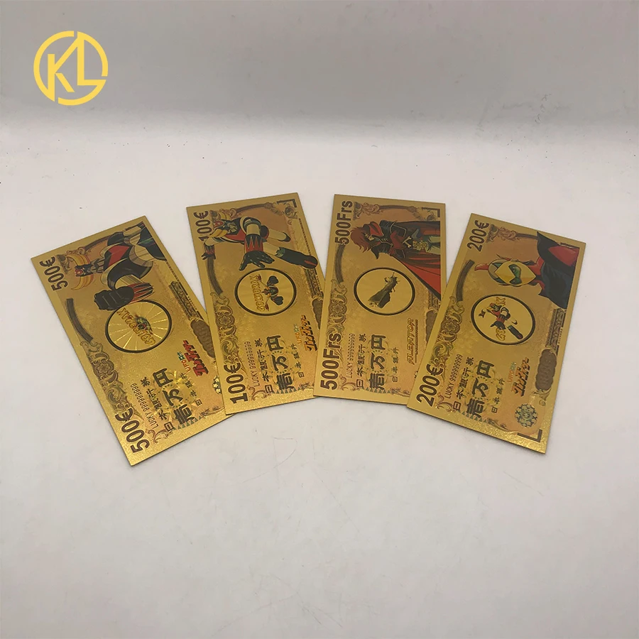 100pcs/lot Japanese Anime UFO Robot Grendizer goldorak Gold Foil Banknote Plastic Cards for Fans Collection and Gift 
100pcs/lot Japanese Anime UFO Robot Grendizer goldorak Gold Foil Banknote Plastic Cards for Fans Collection and Gift