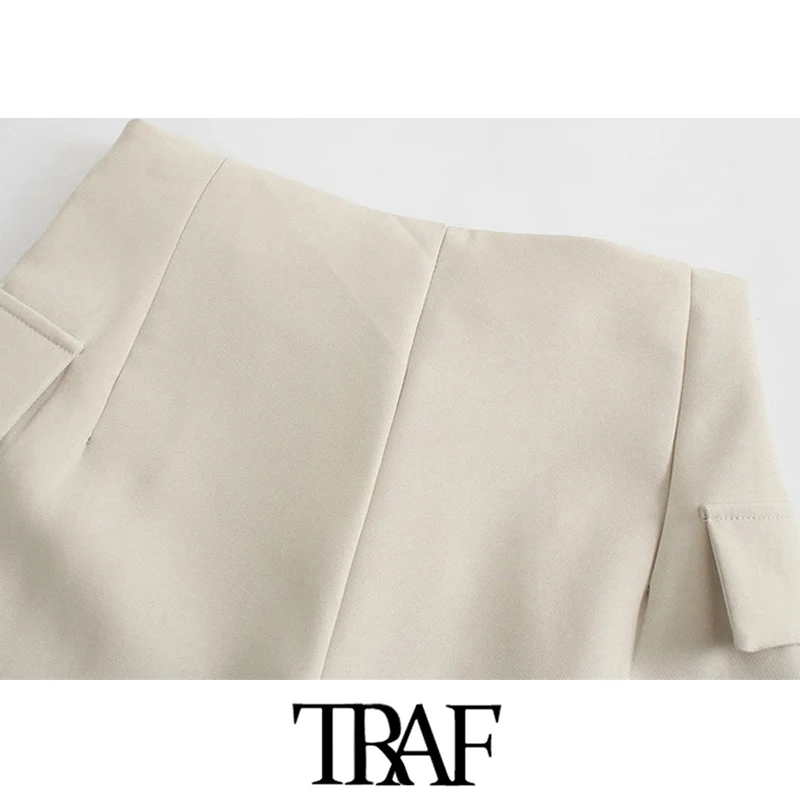 TRAF Women Chic Fashion With Buttoned Pockets Straight Pants Vintage High Waist Zipper Fly Female Trousers Mujer
TRAF Women Chic Fashion With Buttoned Pockets Straight Pants Vintage High Waist Zipper Fly Female Trousers Mujer