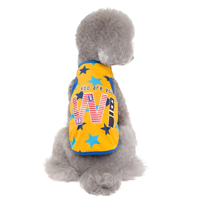 Pet Dog Shirts Five-pointed Star Letters T-shirt Vests Clothes for Teddy Bear Bear Xiong Bomei Schnauzer Spring Summer Coat 
Pet Dog Shirts Five-pointed Star Letters T-shirt Vests Clothes for Teddy Bear Bear Xiong Bomei Schnauzer Spring Summer Coat