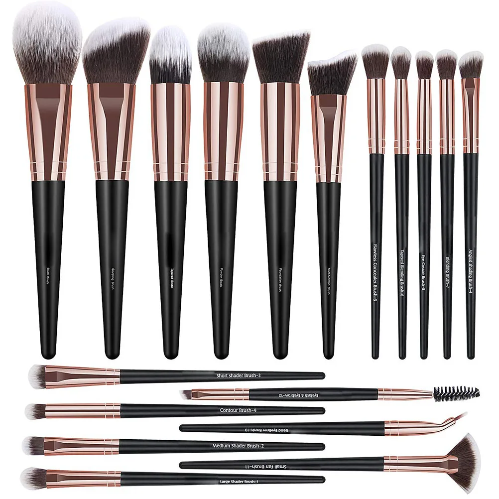 18pcs Brand Soft Synthetic Bristles Makeup Brush Set Eye Make Up Tool Cruelty Black Blending Crease Foundation Brushes kits Gift
18pcs Brand Soft Synthetic Bristles Makeup Brush Set Eye Make Up Tool Cruelty Black Blending Crease Foundation Brushes kits Gift