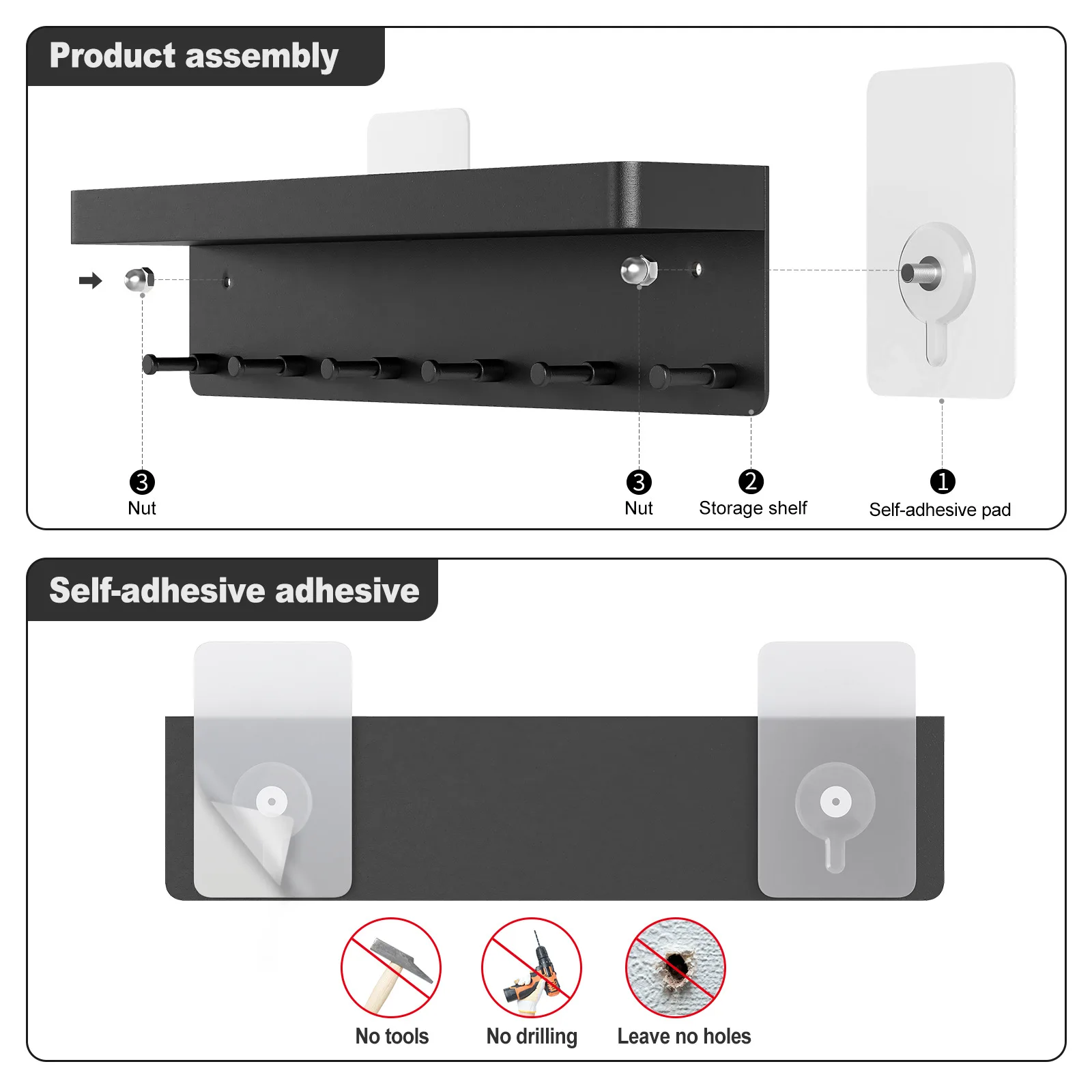 Creative Metope Hole Free Porch That Take The Door Key Hang Receive Multi-Role Non-Trace Hanging Shelf
Creative Metope Hole Free Porch That Take The Door Key Hang Receive Multi-Role Non-Trace Hanging Shelf