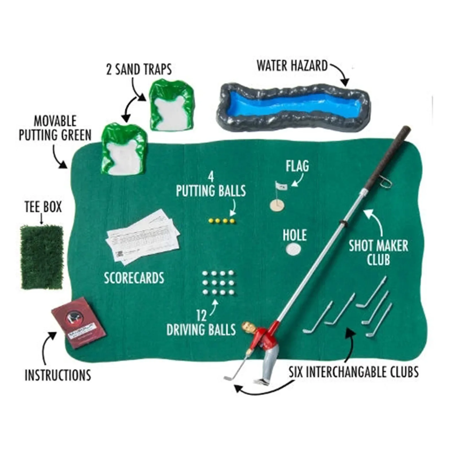 Indoor Mini Golf Game Golf Game Set With A Little Guy Attached To Golf Club Golf Game Chipping Practice Mat Portable Training
Indoor Mini Golf Game Golf Game Set With A Little Guy Attached To Golf Club Golf Game Chipping Practice Mat Portable Training