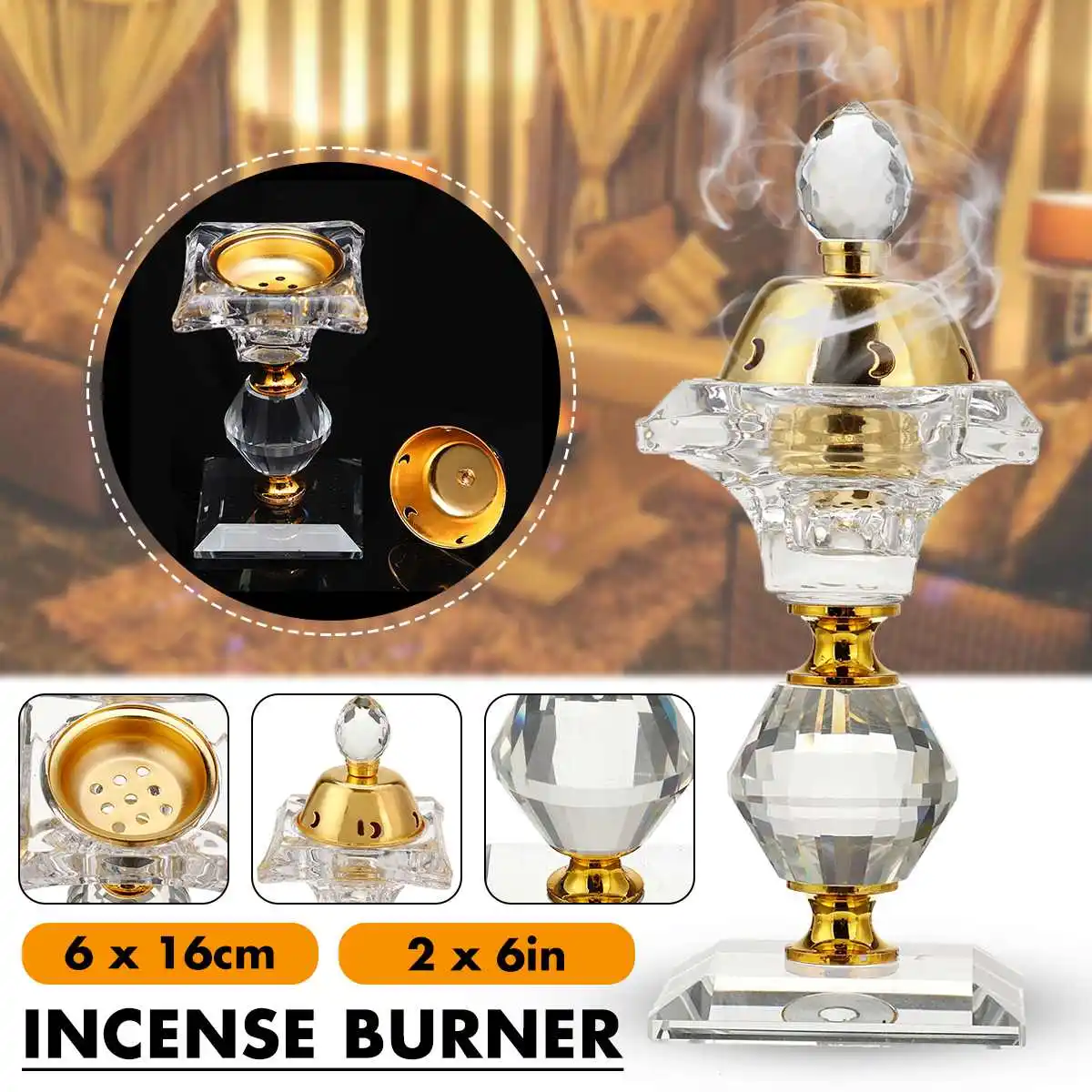 Portable 6in Mini Bakhoor Incense Burner Metal Diamond Floral Arabian Crystal Censer Mabkhara Aroma Stove Holder Home Decor
Portable 6in Mini Bakhoor Incense Burner Metal Diamond Floral Arabian Crystal Censer Mabkhara Aroma Stove Holder Home Decor
