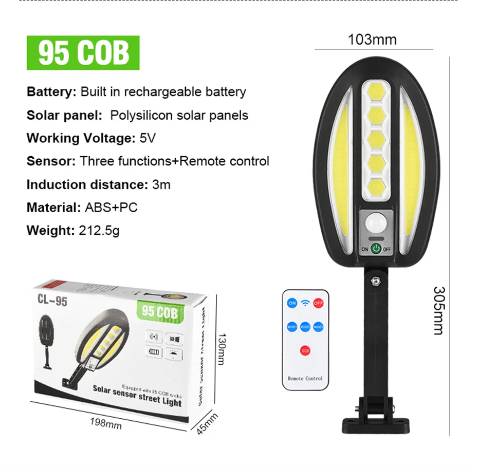 5V Solar Street Light Outdoor 95/96 Leds Powered Lights IP65 PIR Motion Sensor Smart Remote Control Waterproof Garden Yard Decor
5V Solar Street Light Outdoor 95/96 Leds Powered Lights IP65 PIR Motion Sensor Smart Remote Control Waterproof Garden Yard Decor