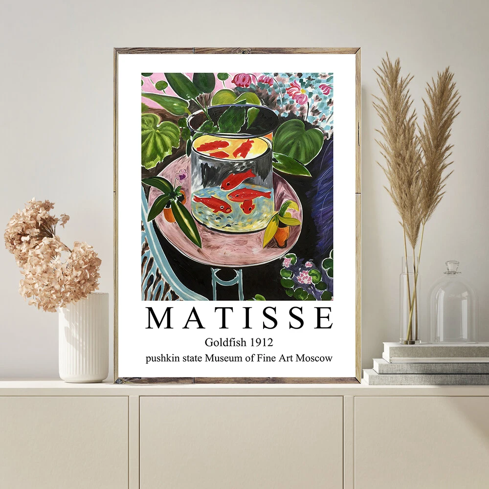 Matisse Goldfish Exhibition Artwork Art Prints Exhibition Vintage Canvas Poster Abstract Painting Wall Pictures for Living Room
Matisse Goldfish Exhibition Artwork Art Prints Exhibition Vintage Canvas Poster Abstract Painting Wall Pictures for Living Room