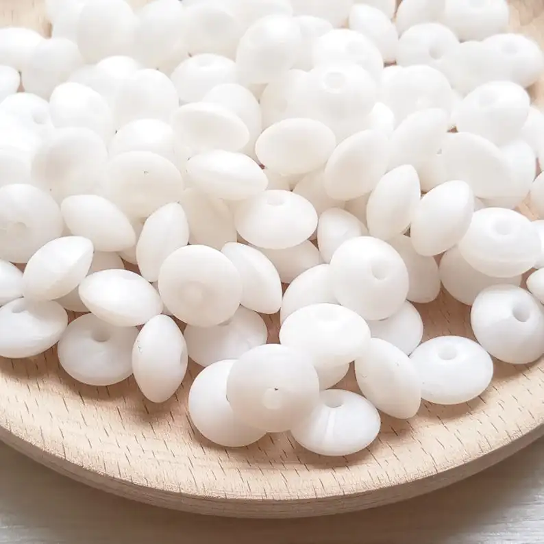 Pearl White Silicone Lentil Beads 12mm Bulk BPA free Pacifier Beads Baby Teether Perles Silicone BX41
Pearl White Silicone Lentil Beads 12mm Bulk BPA free Pacifier Beads Baby Teether Perles Silicone BX41