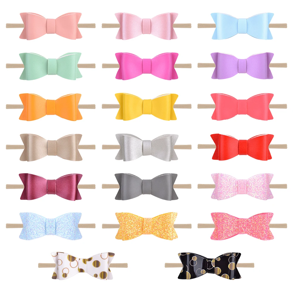 20Pcs/lot Solid Colors Glitter/PU Bowknot With Elastic Hair Band Newborn Baby Headband Headwear Cute Baby Hair Accessorie 319
20Pcs/lot Solid Colors Glitter/PU Bowknot With Elastic Hair Band Newborn Baby Headband Headwear Cute Baby Hair Accessorie 319