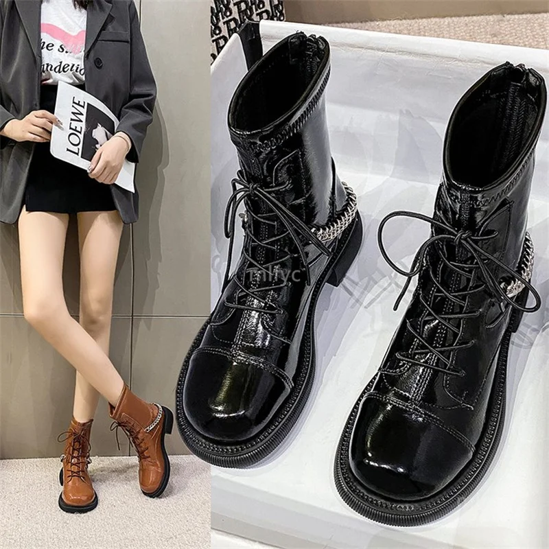 British style Martin boots women's autumn/winter 2021 new thick-soled rear zipper thick-heeled mid-tube boots single boots shoes
British style Martin boots women's autumn/winter 2021 new thick-soled rear zipper thick-heeled mid-tube boots single boots shoes