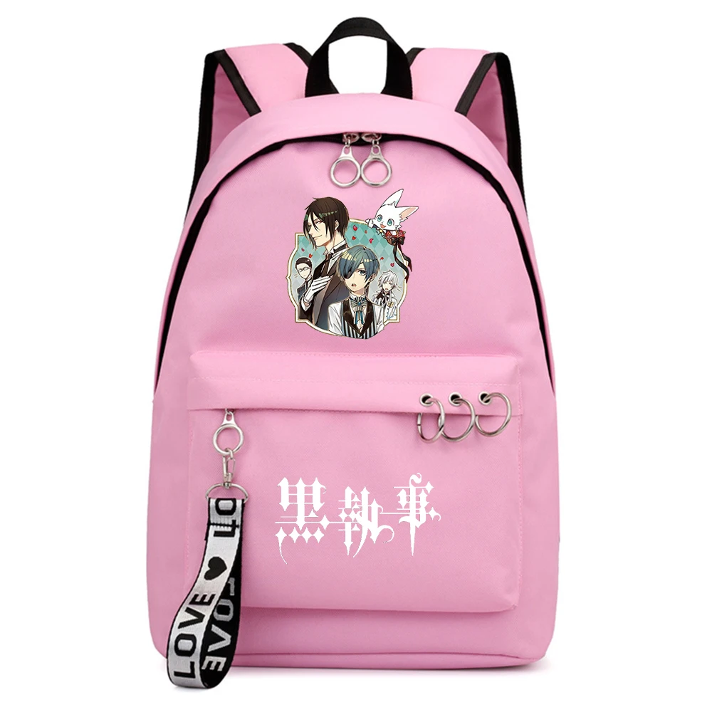 

Rucksack Black Butler Boys Girls Schoolbag Fashion Casual Packsack Zipper Backpack Shoulders Laptop Bag Teenger Student Bookbag