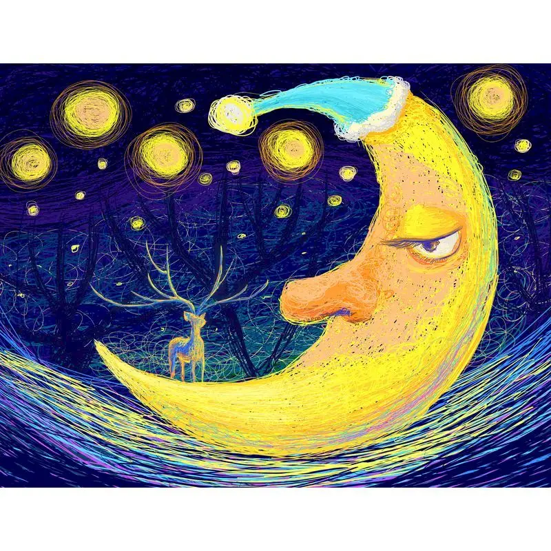 Gatyztory 60x75cm Moon DIY Painting By Numbers Handpainted Cartoon Oil Painting Home Decor Canvas Colouring Frame
Gatyztory 60x75cm Moon DIY Painting By Numbers Handpainted Cartoon Oil Painting Home Decor Canvas Colouring Frame