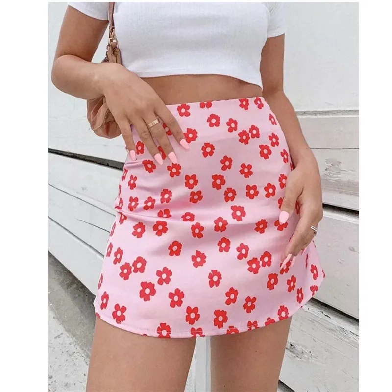 2021 new fashion high waist satin print short A-line skirt sexy pink casual Half-length skirt
2021 new fashion high waist satin print short A-line skirt sexy pink casual Half-length skirt