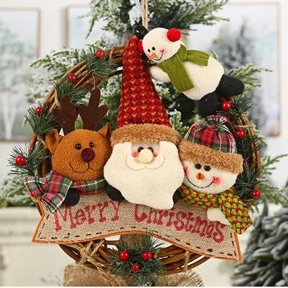 Christmas Decoration, 29cm, Old Man, Snowman Elk Circular Rattan Ring, Christmas Tree Pendant, Festive Party Scene Arrangement
Christmas Decoration, 29cm, Old Man, Snowman Elk Circular Rattan Ring, Christmas Tree Pendant, Festive Party Scene Arrangement