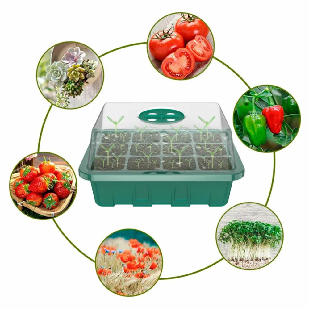 

4x Mini Greenhouse 12 Compartments - Indoor Greenhouse Propagation Greenhouse Green Plant Water Culture Automatic Water
