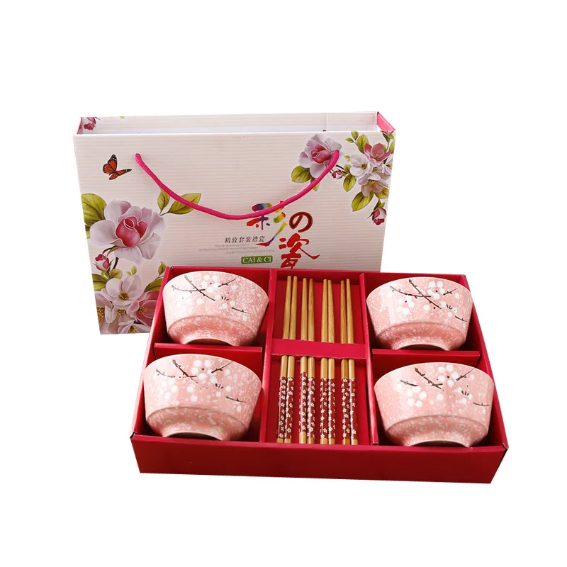 Japanese Hand-painted Bowls and Chopsticks Gift Dishes Dinner Set Home Rice Bowl Ceramic Plum Blossom China Wind Tableware
Japanese Hand-painted Bowls and Chopsticks Gift Dishes Dinner Set Home Rice Bowl Ceramic Plum Blossom China Wind Tableware