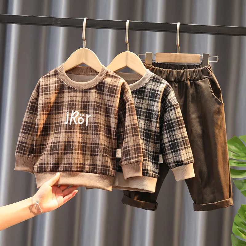 Spring Autumn Children Fashion Clothes Baby Boy Girls Plaid T Shirt Pants 2Pcs/sets Kids Infant Costume Toddler Cotton Tracksuit 
Spring Autumn Children Fashion Clothes Baby Boy Girls Plaid T Shirt Pants 2Pcs/sets Kids Infant Costume Toddler Cotton Tracksuit