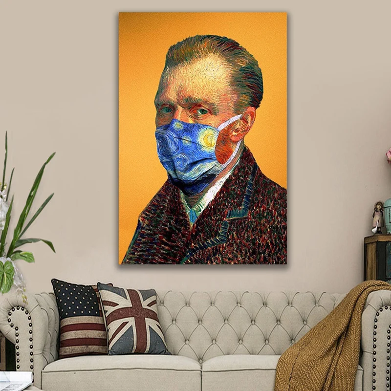 Van Gogh Wears A Blue Starry Sky Mask Posters and Prints Canvas Paintings Wall Art Pictures for Living Room Decor No Frame
Van Gogh Wears A Blue Starry Sky Mask Posters and Prints Canvas Paintings Wall Art Pictures for Living Room Decor No Frame